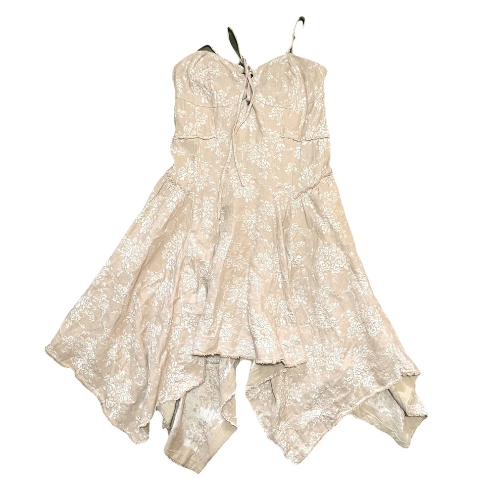 By Anthropologie Corset Seamed Mini Dress Floral Fairy Whimsical Bohemian Size M - Picture 14 of 16